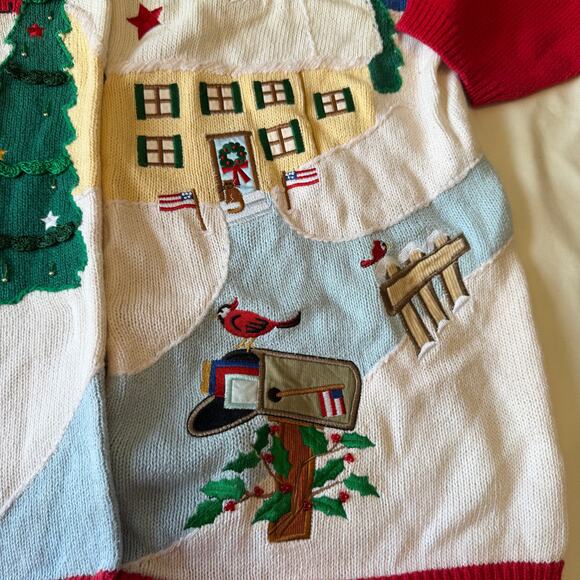 Vtg Y2K 2000s Embellished Christmas Sweater Plus Size 1X - Picture 7 of 10